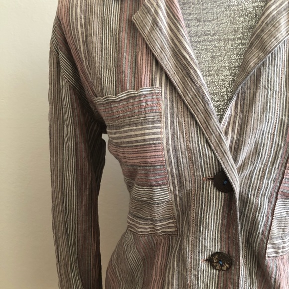 Free People Long Sleeve Multi Stripe Shirt - Picture 5 of 8